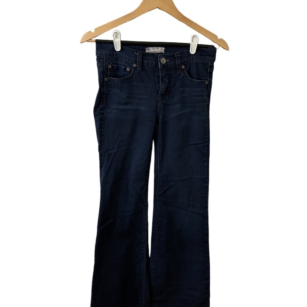 Free People Blue Flare Wide Leg Jeans
